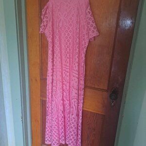 Summer Pink lace knee length dress